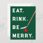 Funny Hockey-kerstfeestkaarten Feestdagenkaart (Voorkant / Achterkant)