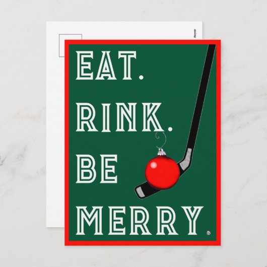 Funny Hockey-kerstfeestkaarten Feestdagenkaart (Voorkant / Achterkant)