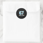 Funny Hockey Lovers Drip 6-7 Number Six Seven Puck Ronde Sticker (Tas)