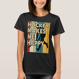 Funny Hockey maakt me blij met Ice Hockey Frisbee T-shirt