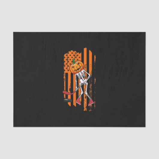 Funny Hockey Player Fan Gift Skeleton Halloween Tissuepapier (Voorkant)