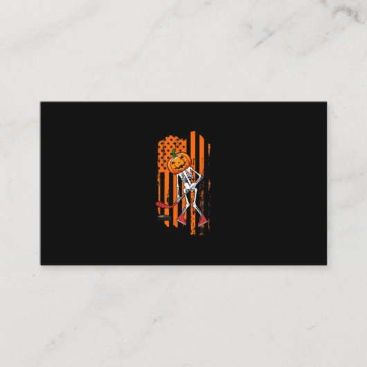 Funny Hockey Player Fan Gift Skeleton Halloween Visitekaartje (Voorkant)