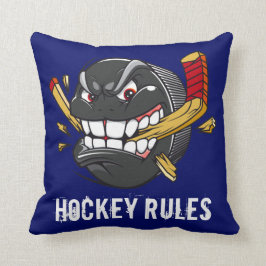 Funny Hockey Puck Kussens Hockey Rules