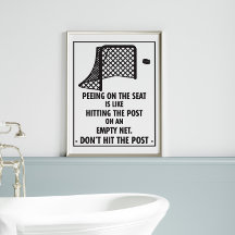 Funny Hockey Thed Bathroom Peing op de stoel
