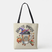 Funny Hocus Pocus I Need Coffee Witch Tote Bag (Achterkant)