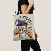 Funny Hocus Pocus I Need Coffee Witch Tote Bag (Dichtbij)