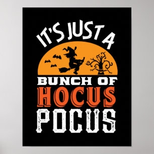 Funny Hocus Pocus Witches  Retro Halloween Poster