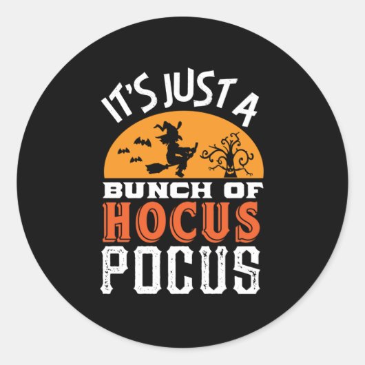 Funny Hocus Pocus Witches  Retro Halloween Ronde Sticker (Voorkant)