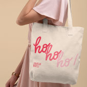 Funny hohoho Joyeux Noel Red Pink Typography Tote Bag