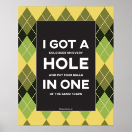 Funny Hole in één Golf Poster