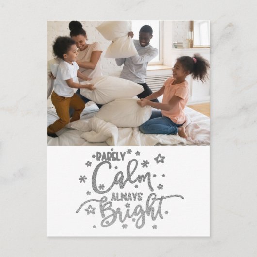 Funny Holiday 2 Foto Zelden Calm Silver Briefkaart (Voorkant)