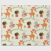 Funny Holiday Animals Kinder Kerstmis Cadeaupapier (Vlak)