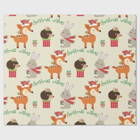 Funny Holiday Animals Kinder Kerstmis Cadeaupapier (Vlak)