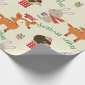 Funny Holiday Animals Kinder Kerstmis Cadeaupapier (Hoek)