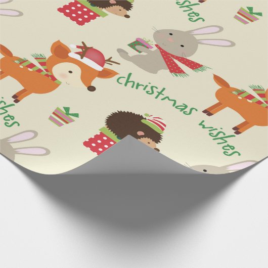 Funny Holiday Animals Kinder Kerstmis Cadeaupapier (Hoek)