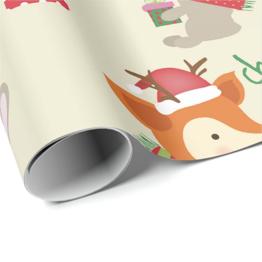 Funny Holiday Animals Kinder Kerstmis Cadeaupapier (Rol Hoek)