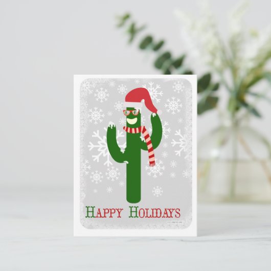 Funny Holiday Cactus Feestdagenkaart (Staand voorkant)