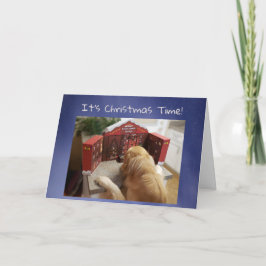 Funny Holiday card Dog with Treats Advent Calendar Kaart