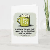 Funny holiday card eggnog lactose intolerant kaart (Voorkant)