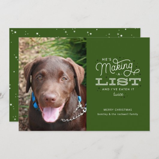 Funny Holiday Cards voor Dog-eigenaars Aankondiging (Voorkant / Achterkant)