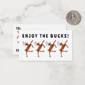 Funny Holiday Cash cadeau voor kerstkaarten Notitiekaartje (Voorkant / Achterkant in situ)