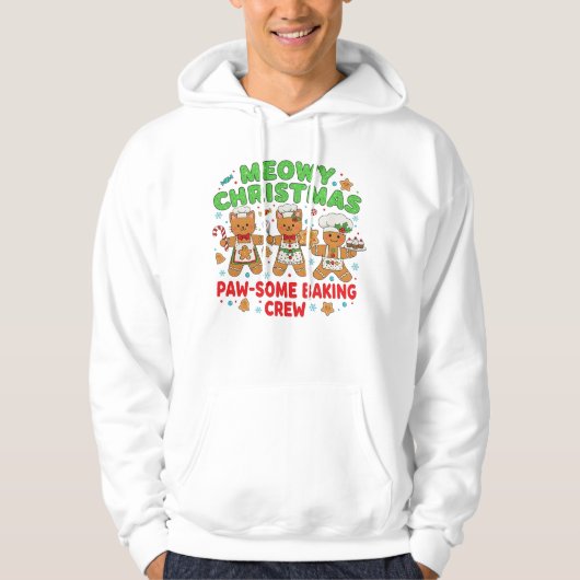 Funny Holiday Cat Cookie Sweatshirt" Hoodie (Voorkant)