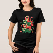  Funny Holiday Cat Lovers Gift Tri-Blend Shirt (Voorkant)
