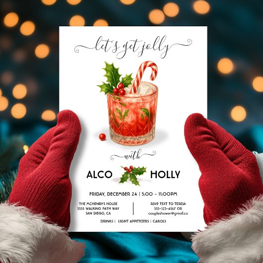 Funny Holiday Christmas Cocktail Party Invitation Kaart