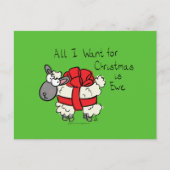 Funny Holiday Cute Sheep Kerstmis Cartoon Briefkaart (Voorkant)