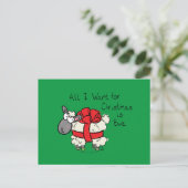 Funny Holiday Cute Sheep Kerstmis Cartoon Briefkaart (Staand voorkant)
