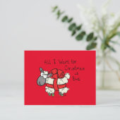 Funny Holiday Cute Sheep Kerstmis Cartoon Briefkaart (Staand voorkant)