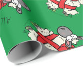 Funny Holiday Cute Sheep Kerstmis Cartoon Cadeaupapier (Rol Hoek)
