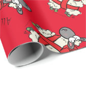 Funny Holiday Cute Sheep Kerstmis Cartoon Cadeaupapier (Rol Hoek)