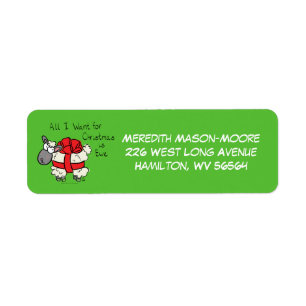 Funny Holiday Cute Sheep Kerstmis Cartoon Etiket
