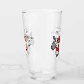 Funny Holiday Cute Sheep Kerstmis Cartoon Glas (Links)