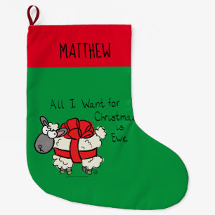 Funny Holiday Cute Sheep Kerstmis Cartoon Grote Kerstsok