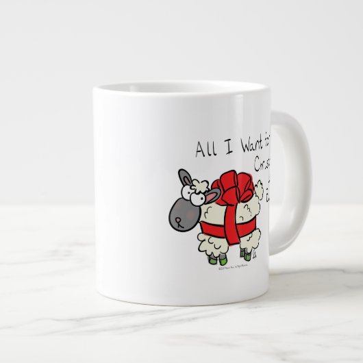 Funny Holiday Cute Sheep Kerstmis Cartoon Grote Koffiekop (Voorkant rechts)
