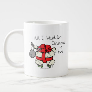 Funny Holiday Cute Sheep Kerstmis Cartoon Grote Koffiekop