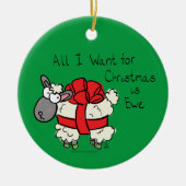 Funny Holiday Cute Sheep Kerstmis Cartoon Keramisch Ornament (Voorkant)