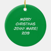 Funny Holiday Cute Sheep Kerstmis Cartoon Keramisch Ornament (Achterkant)