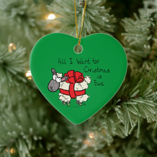 Funny Holiday Cute Sheep Kerstmis Cartoon Keramisch Ornament