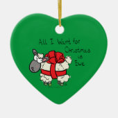 Funny Holiday Cute Sheep Kerstmis Cartoon Keramisch Ornament (Voorkant)