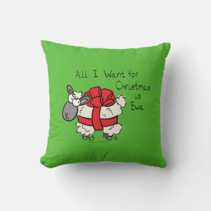 Funny Holiday Cute Sheep Kerstmis Cartoon Kussen