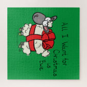 Funny Holiday Cute Sheep Kerstmis Cartoon Legpuzzel (Horizontaal)