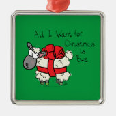 Funny Holiday Cute Sheep Kerstmis Cartoon Metalen Ornament (Voorkant)