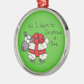 Funny Holiday Cute Sheep Kerstmis Cartoon Metalen Ornament (Links)