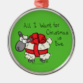Funny Holiday Cute Sheep Kerstmis Cartoon Metalen Ornament (Voorkant)