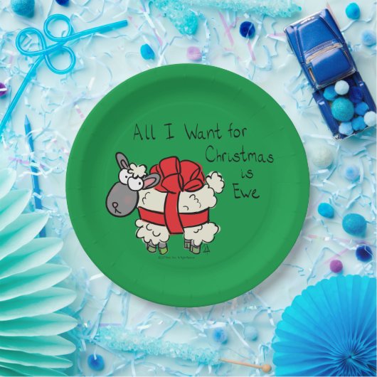 Funny Holiday Cute Sheep Kerstmis Cartoon Papieren Bordje (Feest)