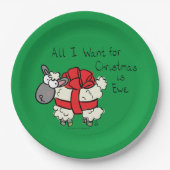 Funny Holiday Cute Sheep Kerstmis Cartoon Papieren Bordje (Voorkant)