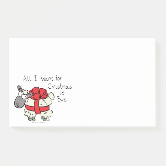 Funny Holiday Cute Sheep Kerstmis Cartoon Post-it® Notes (Voorkant)